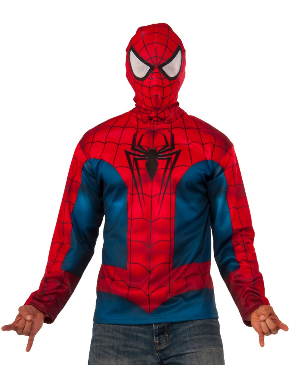 Adult's Mens Marvel Universe Avengers Spiderman Long Sleeve Shirt Costume